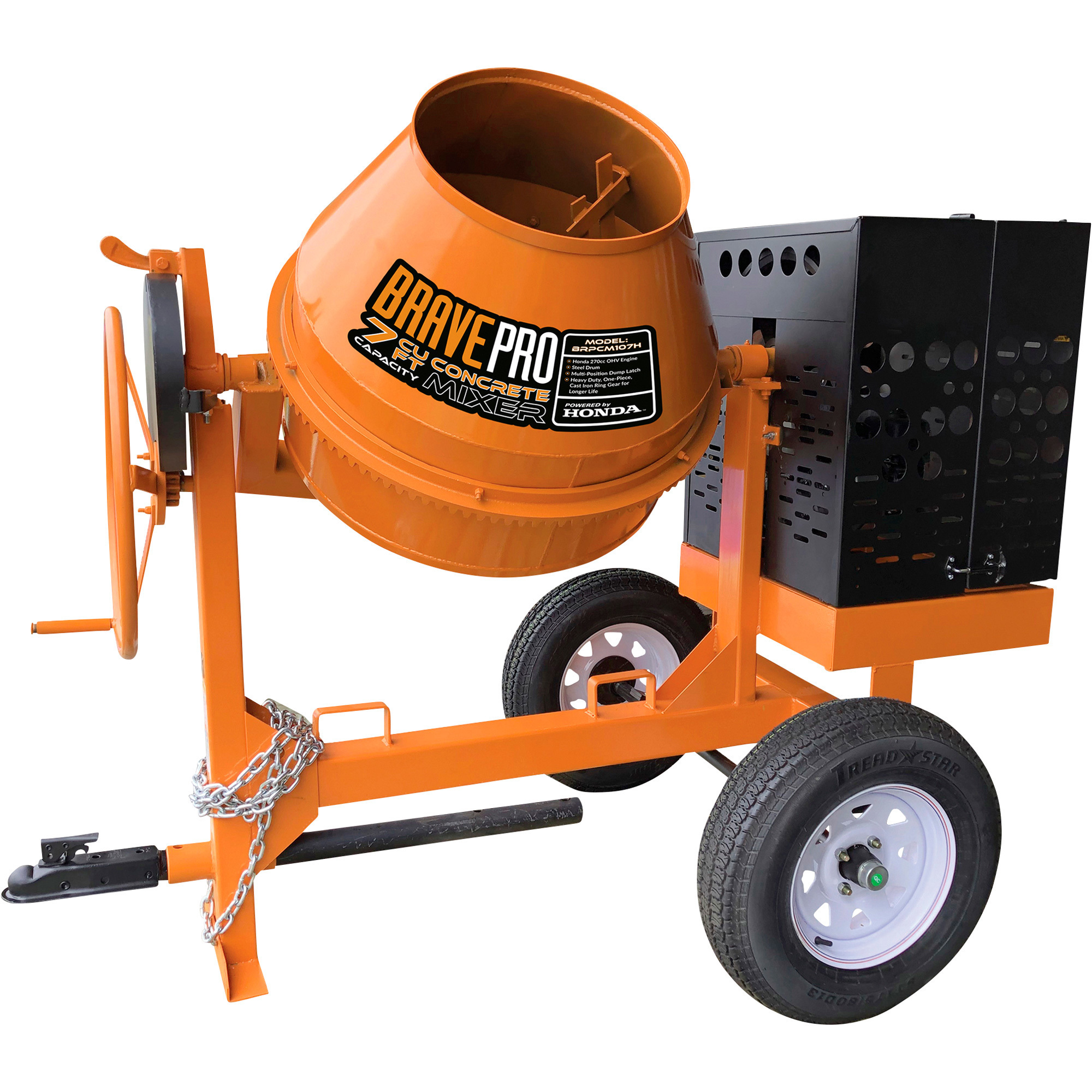 BravePro, MIXER CONCRETE 7CU FT STEEL, Model# BRPCM107H